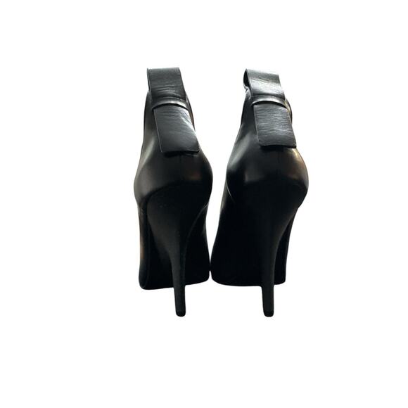 $895 ALEXANDER WANG BLACK LEATHER PEEP TOE HEEL SHOES 37 - Picture 4 of 7